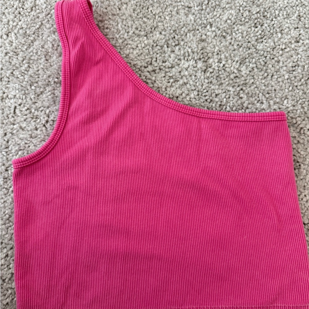 Joylab Pink One-Shoulder Ribbed Top - Picture 2 of 2